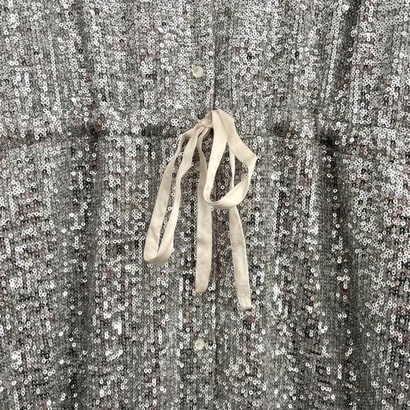 Emerson Fry Shimmering Silver Midi Dress - Picture 6 of 13